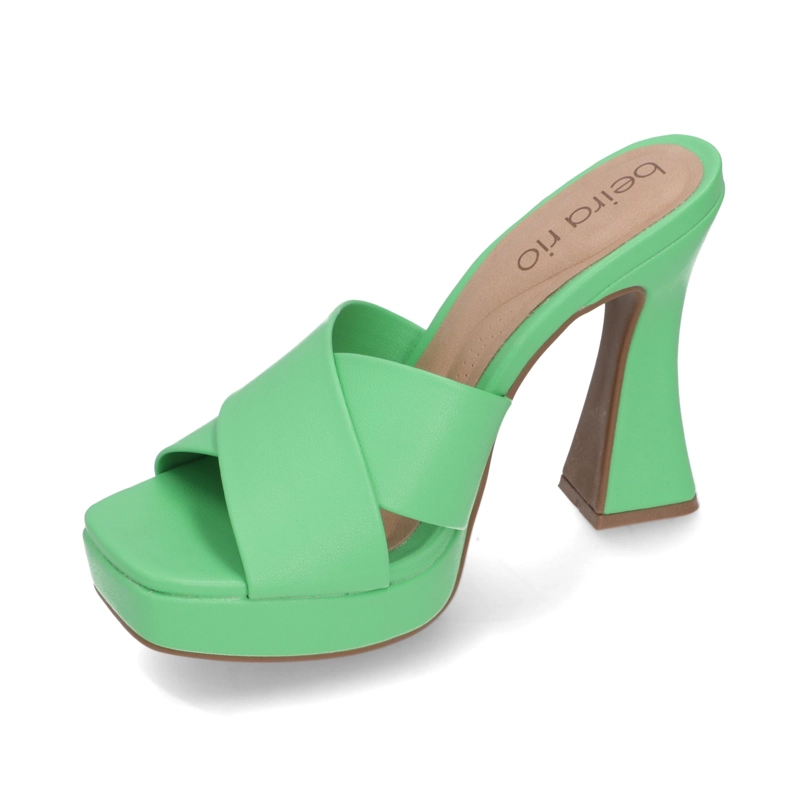 SANDALIA TACO ANCHO 10 CM BEIRA RIO ECO CUERO VERDE - 9
