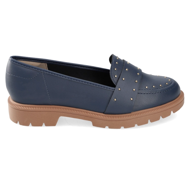 MOCASINES AZUL MARINO CON TACHAS BEIRA RIO - 3
