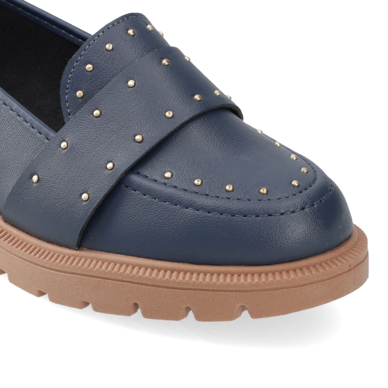 MOCASINES AZUL MARINO CON TACHAS BEIRA RIO - 6