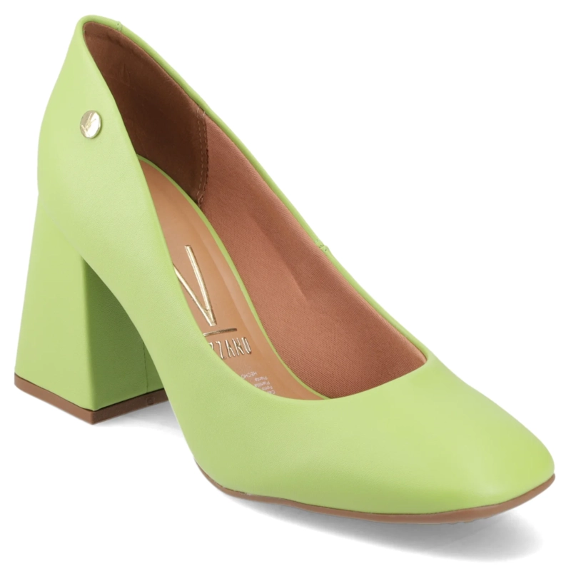 TACONES MUJER VIZZANO ECO CUERO VERDE ANCHO 10 CM - 1
