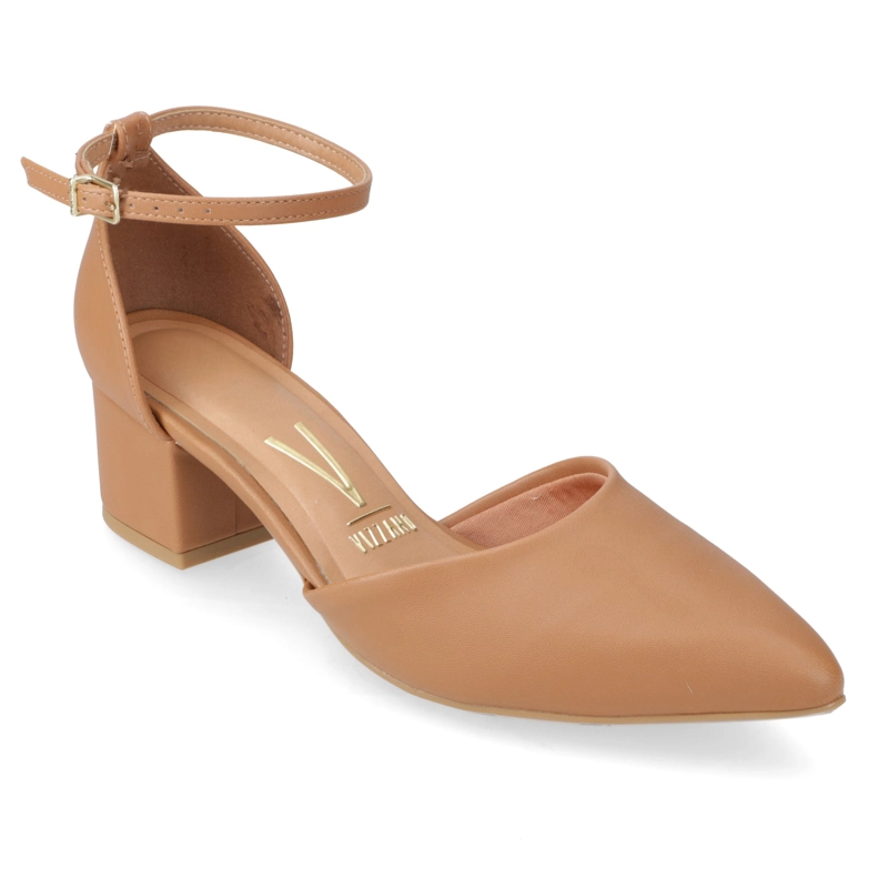ZAPATO TACO ANCHO VIZZANO CAMEL - 1