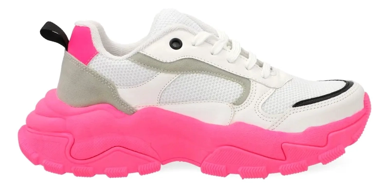 ZAPATILLA PARA MUJER BLANCO CON ROSADO A6070B-B - BKR - 1