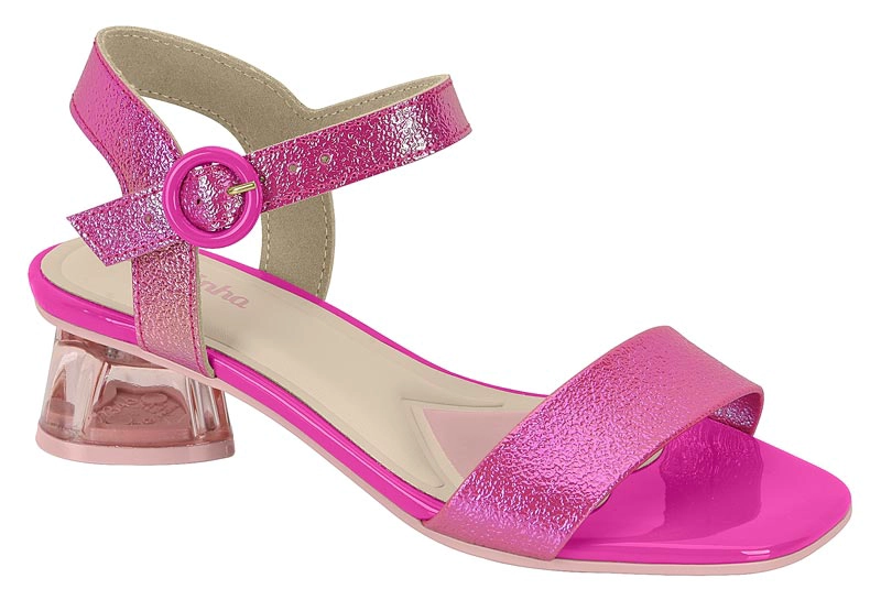 SANDALIA TACO BAJO MOLEKINHA ROSADO BRILLANTE - 7