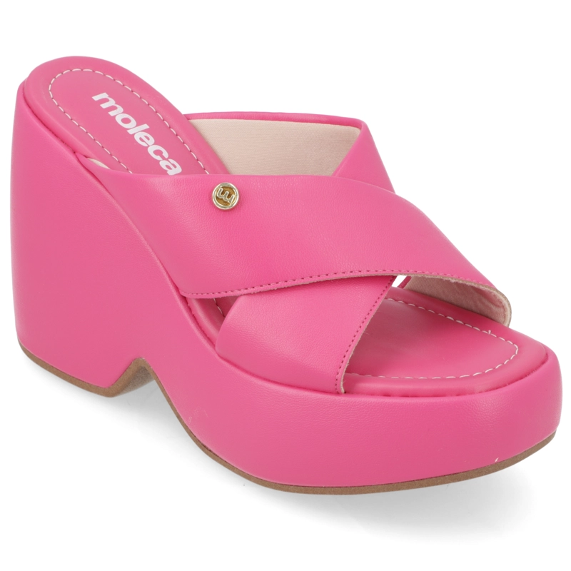 SANDALIA TACO MUJER MOLECA FUCSIA - 1