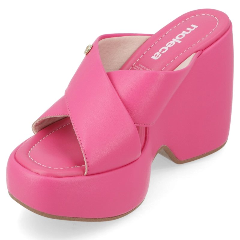 SANDALIA TACO MUJER MOLECA FUCSIA - 4