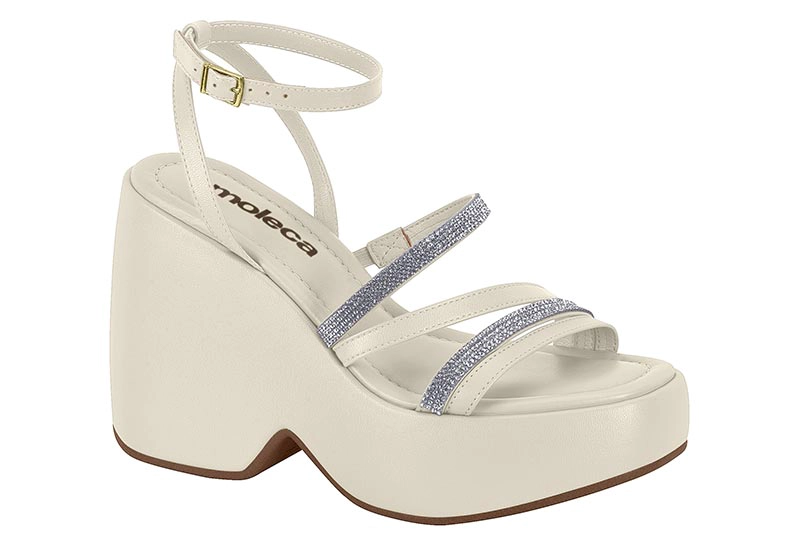 SANDALIA TACO MUJER MOLECA BLANCO - 2