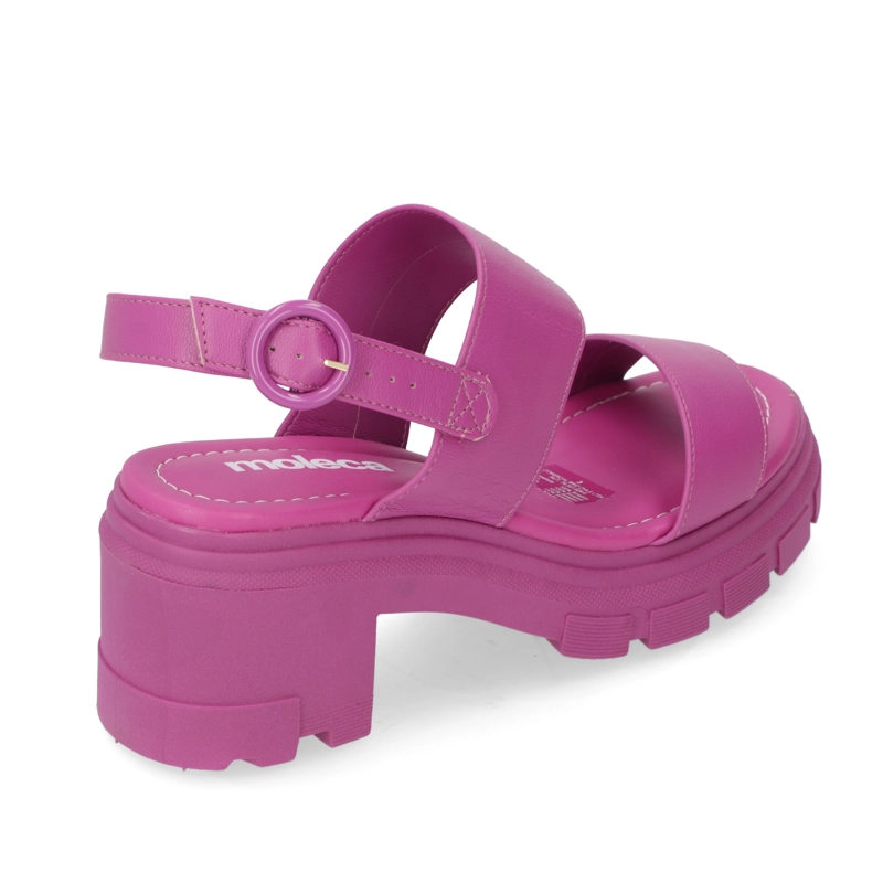 SANDALIA TACO MUJER MOLECA FUCSIA - 3