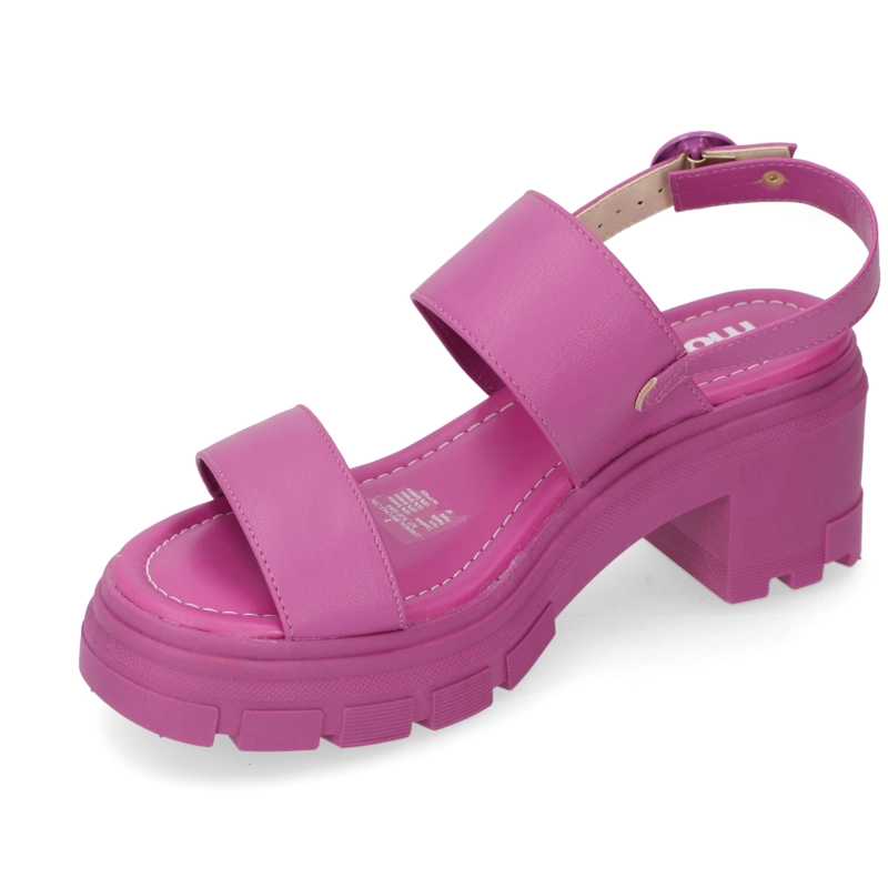 SANDALIA TACO MUJER MOLECA FUCSIA - 4