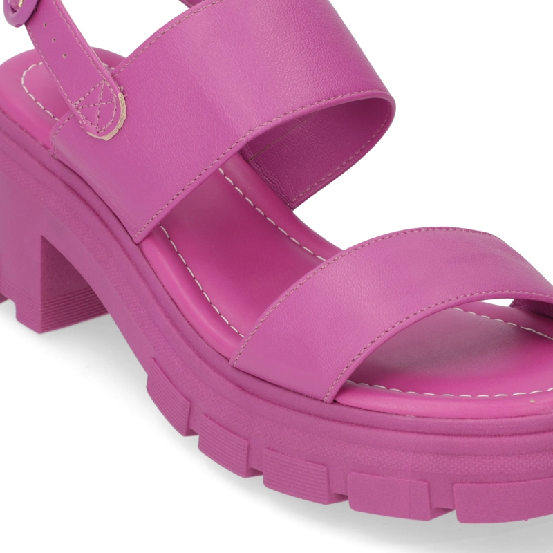 SANDALIA TACO MUJER MOLECA FUCSIA - 5
