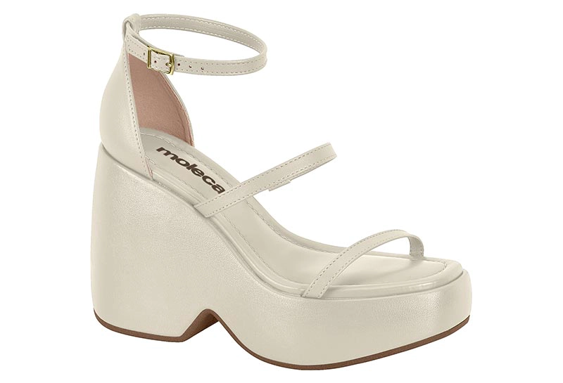 SANDALIA TACO MUJER MOLECA BLANCO - 2