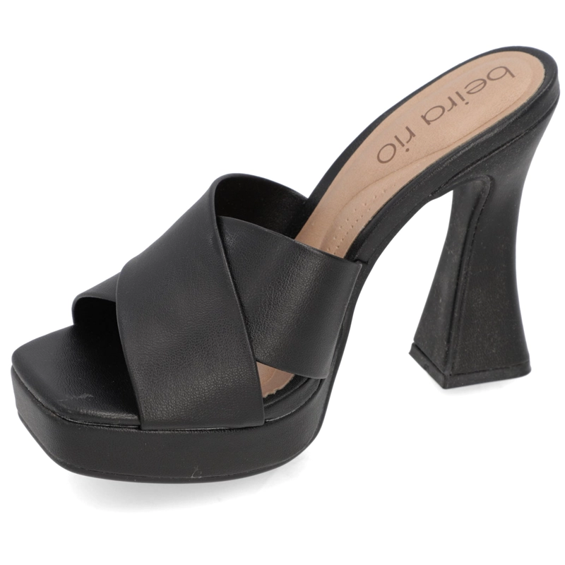 SANDALIA TACO ANCHO 10 CM BEIRA RIO ECO CUERO NEGRO - 3
