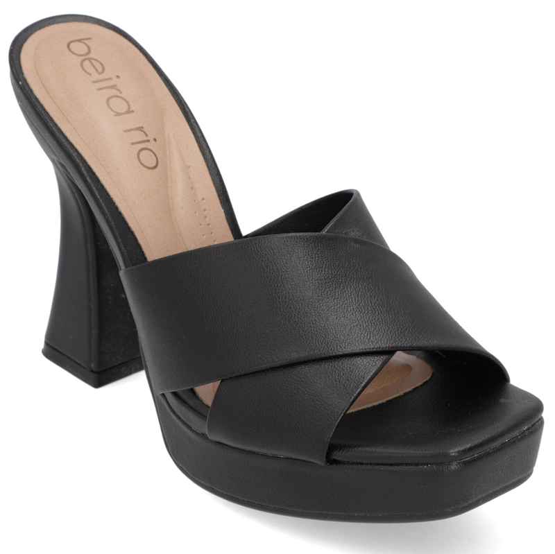 SANDALIA TACO ANCHO 10 CM BEIRA RIO ECO CUERO NEGRO - 7