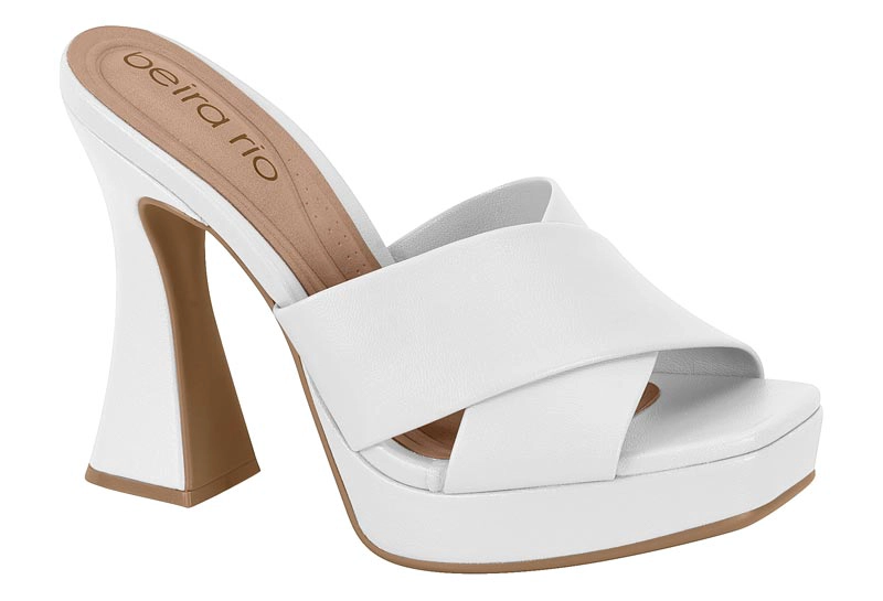 SANDALIA TACO ANCHO 10 CM BEIRA RIO ECO CUERO BLANCO - 3