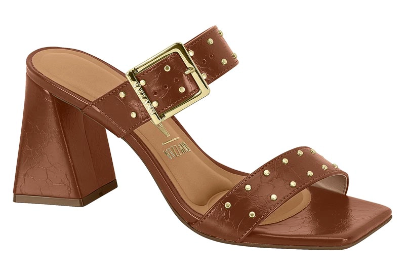 SANDALIA TACO ANCHO 10 CM VIZZANO ECO CUERO CAFE - 6