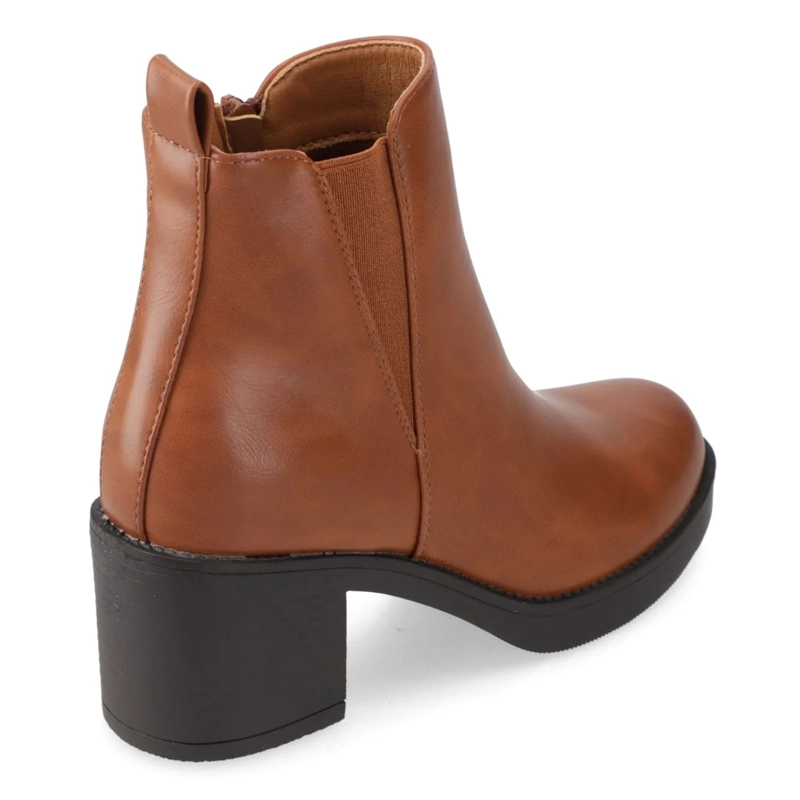 BOTIN TACO ANCHO 5 CM CAMEL NEW WALK - 5