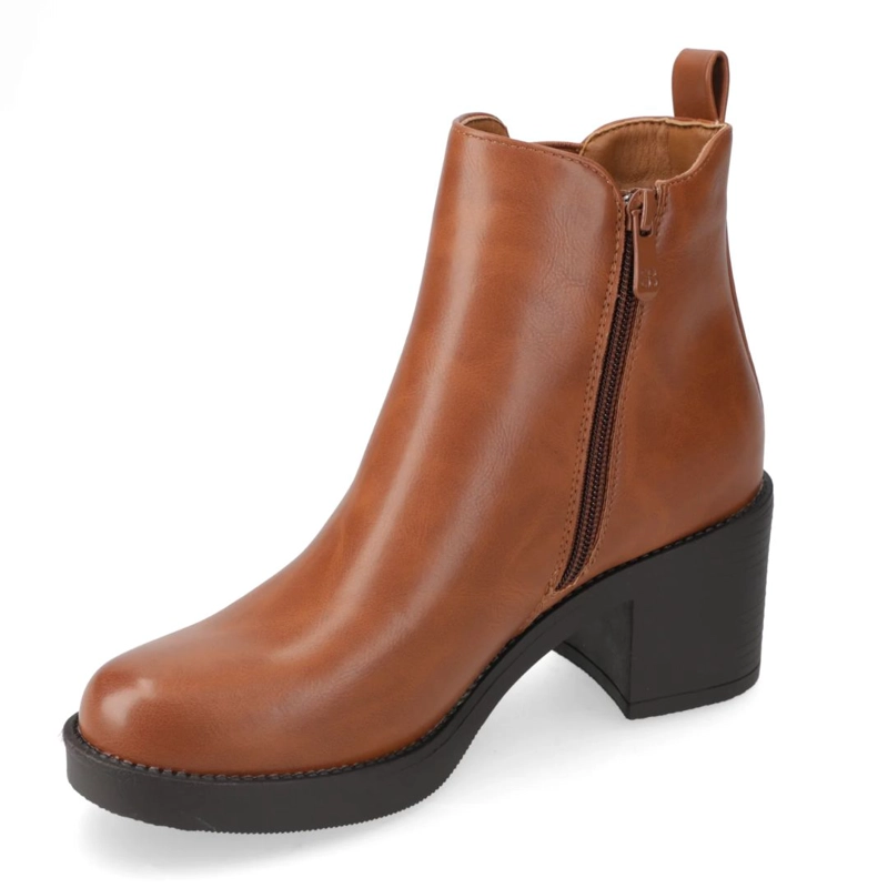 BOTIN TACO ANCHO 5 CM CAMEL NEW WALK - 6