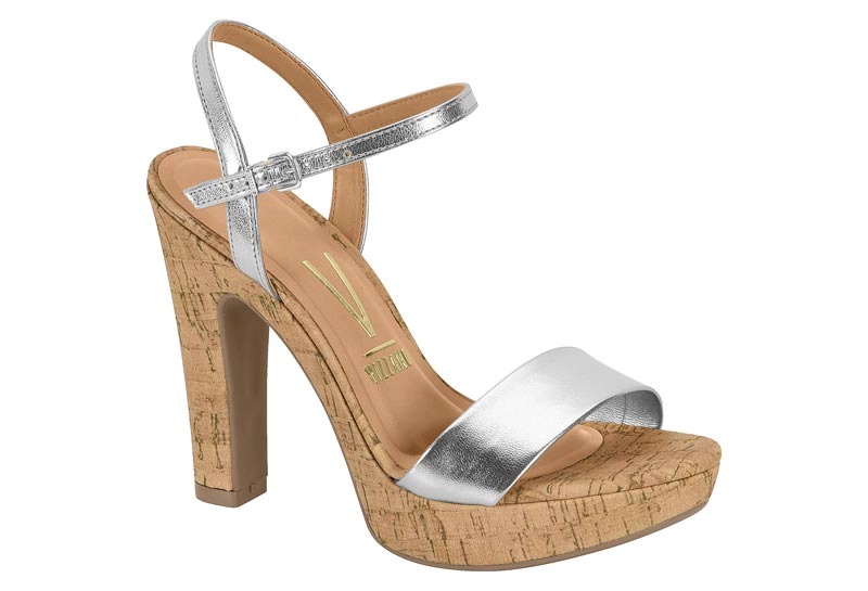 SANDALIA TACO MUJER VIZZANO PLATEADO - 2