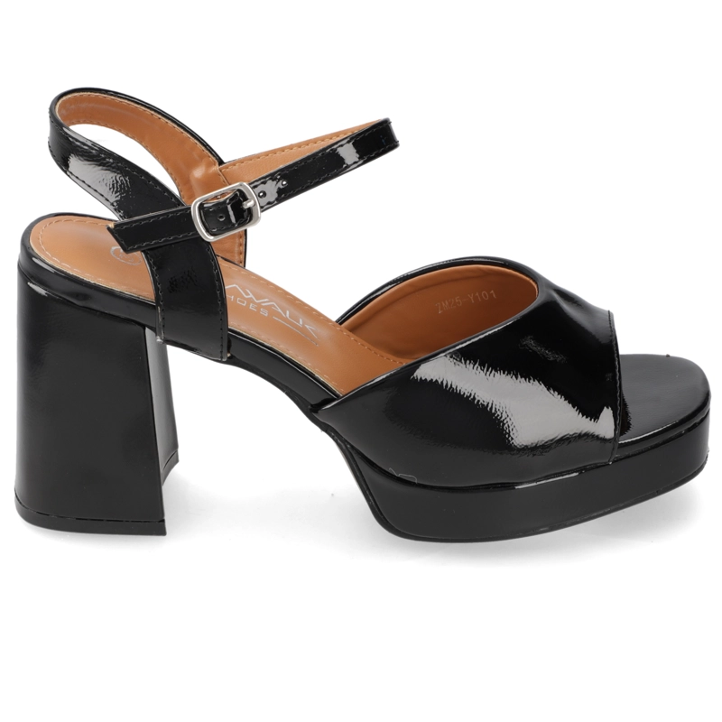 SANDALIA FIESTA TACO ANCHO NEGRA NEW WALK MUJER - 2