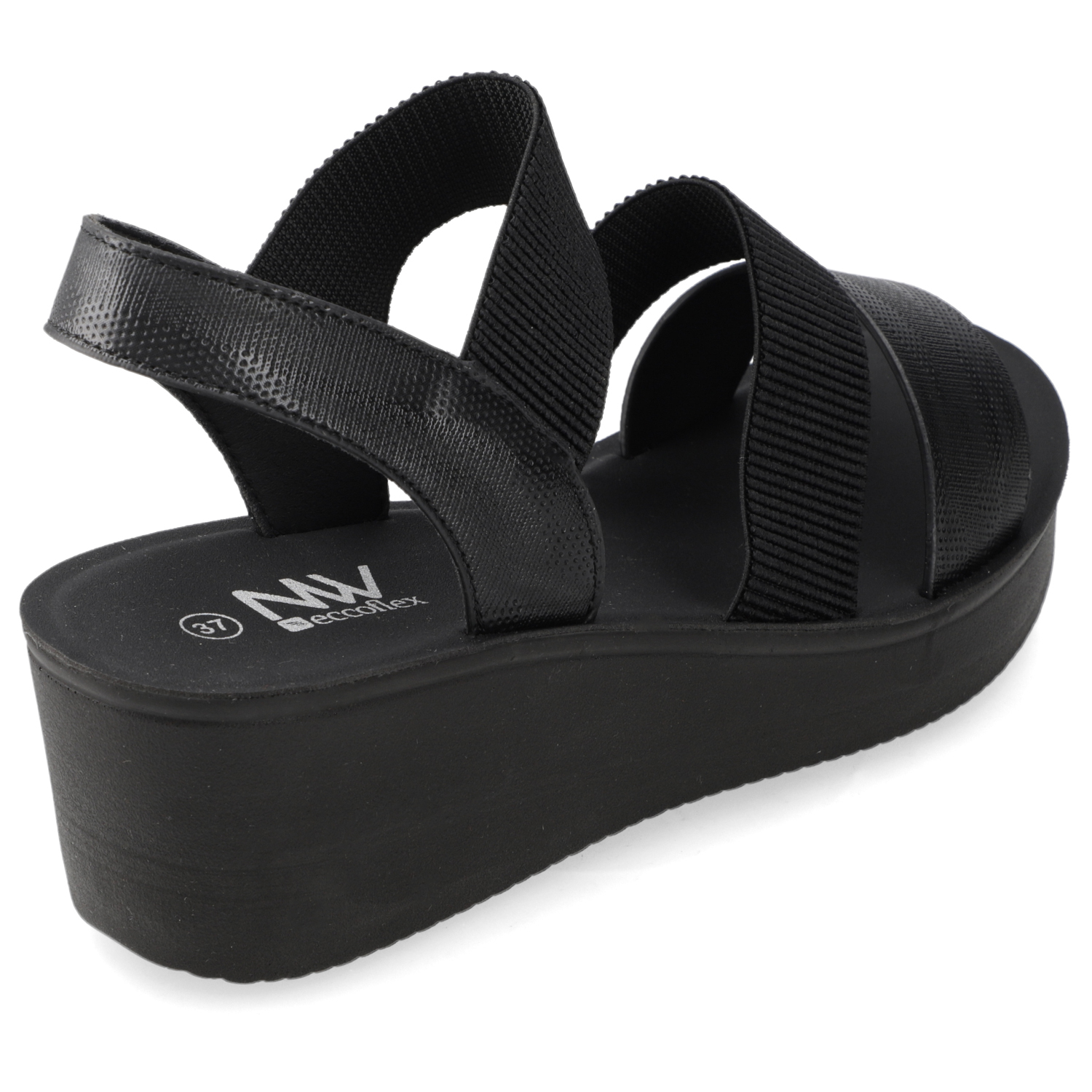 SANDALIA TACO MUJER NEW WALK NEGRO - 5