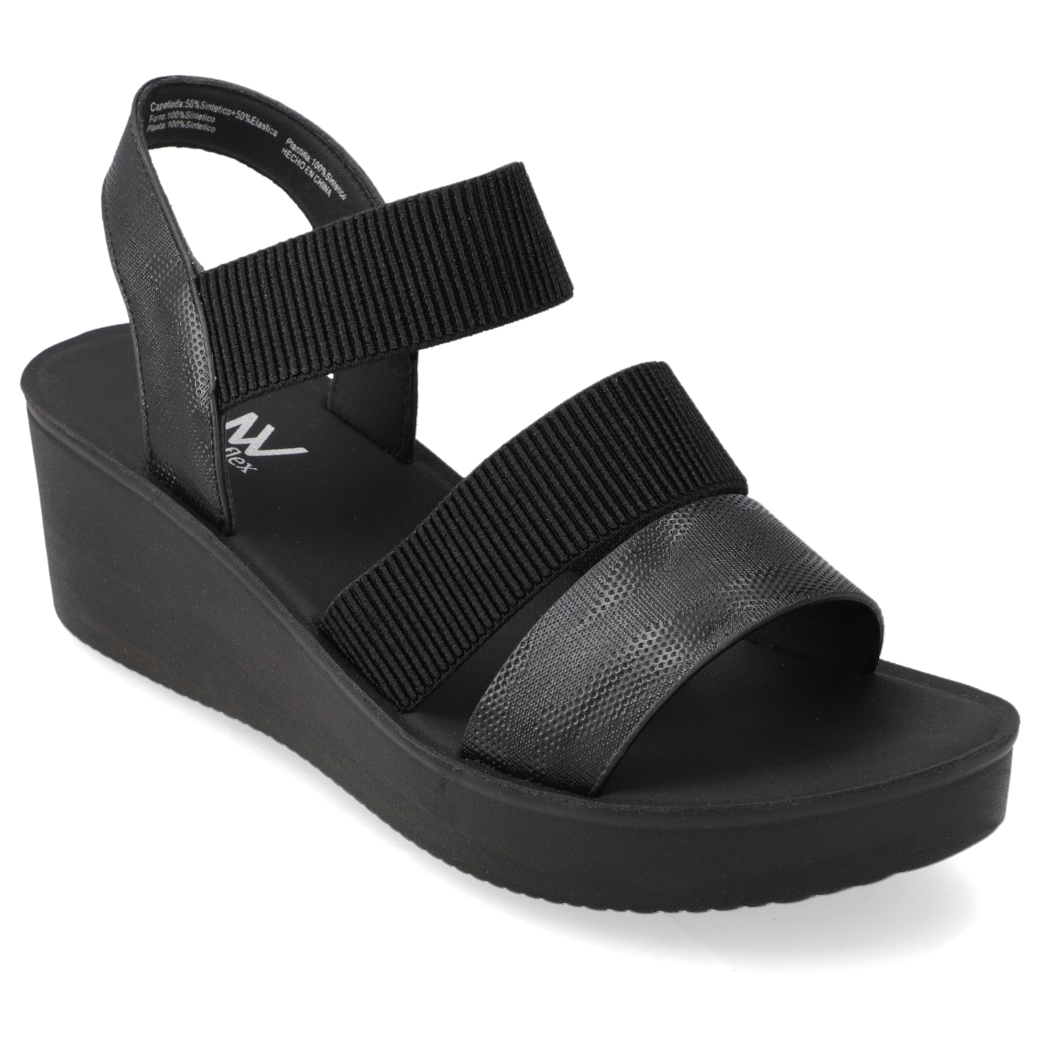 SANDALIA TACO MUJER NEW WALK NEGRO - 7