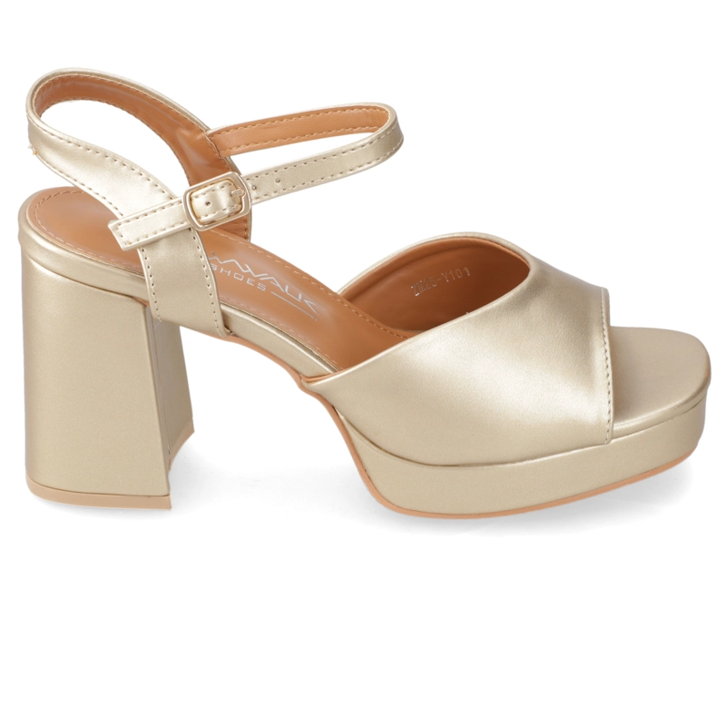 SANDALIA FIESTA TACO ANCHO DORADA NEW WALK MUJER - 2