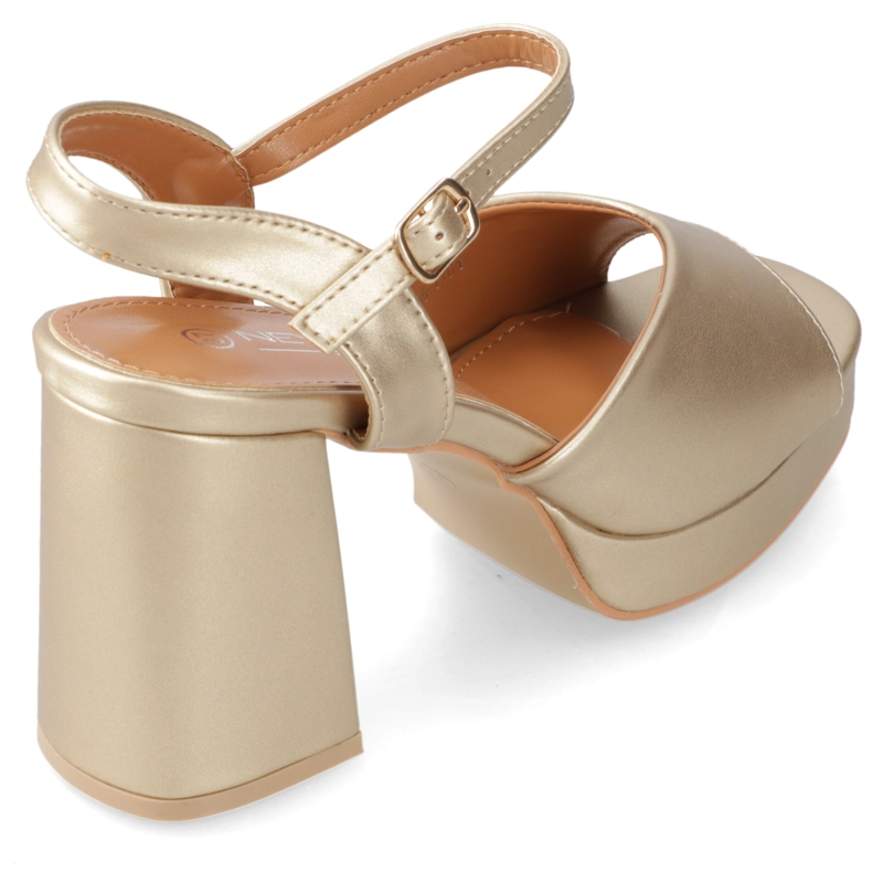 SANDALIA FIESTA TACO ANCHO DORADA NEW WALK MUJER - 5