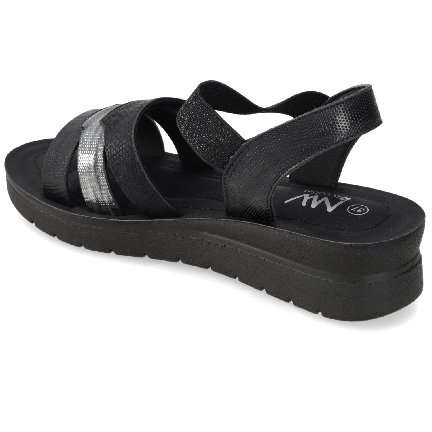 SANDALIA TACO MUJER NEW WALK NEGRO - 4