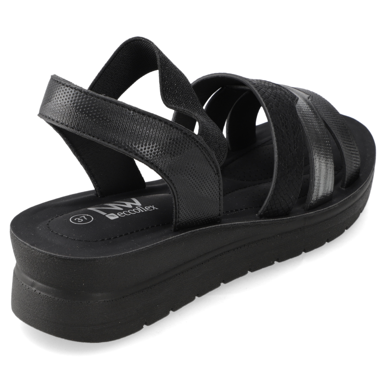 SANDALIA TACO MUJER NEW WALK NEGRO - 5