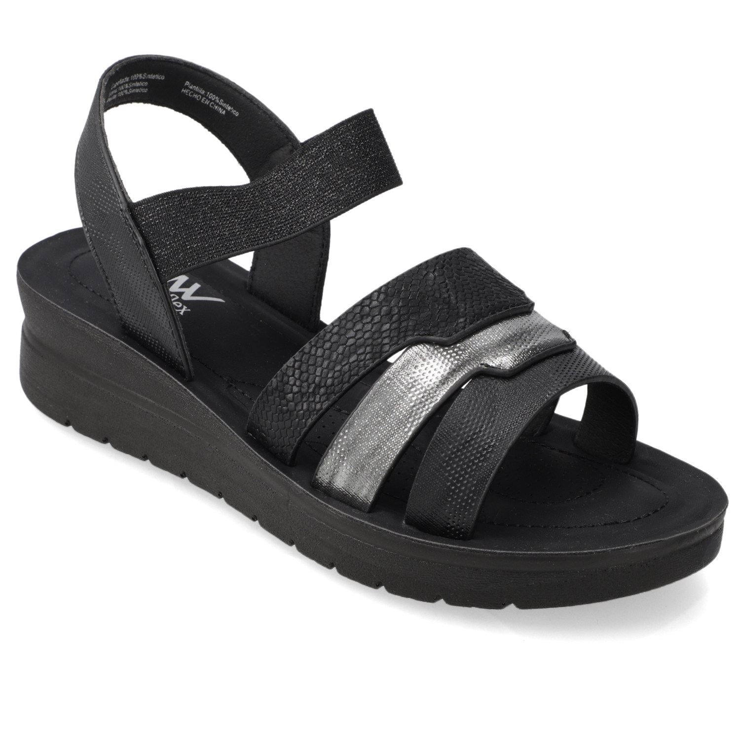 SANDALIA TACO MUJER NEW WALK NEGRO - 7