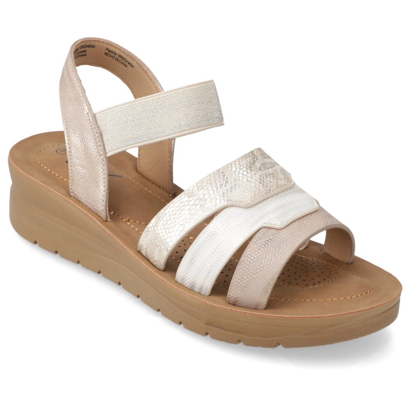 SANDALIA TACO MUJER NEW WALK BEIGE - 1