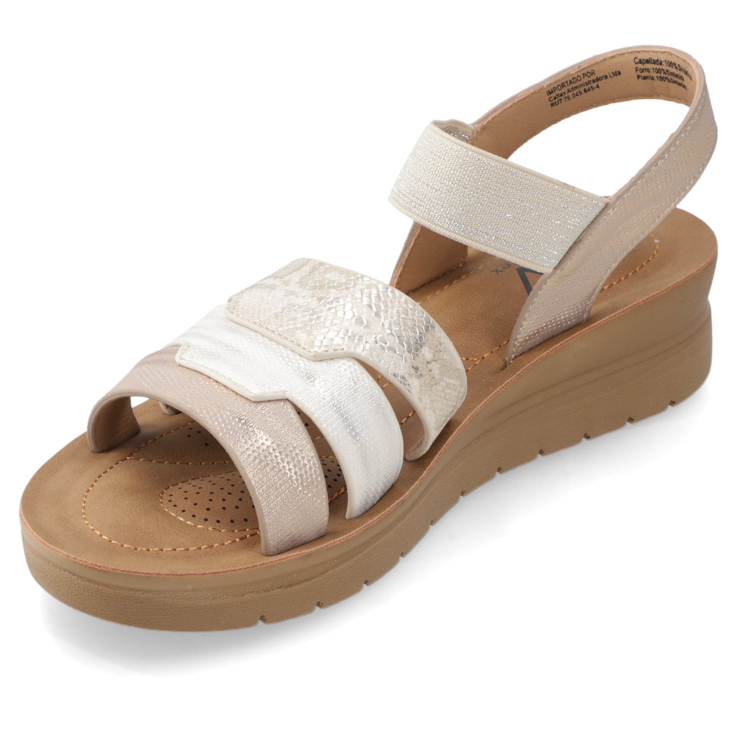 SANDALIA TACO MUJER NEW WALK BEIGE - 3