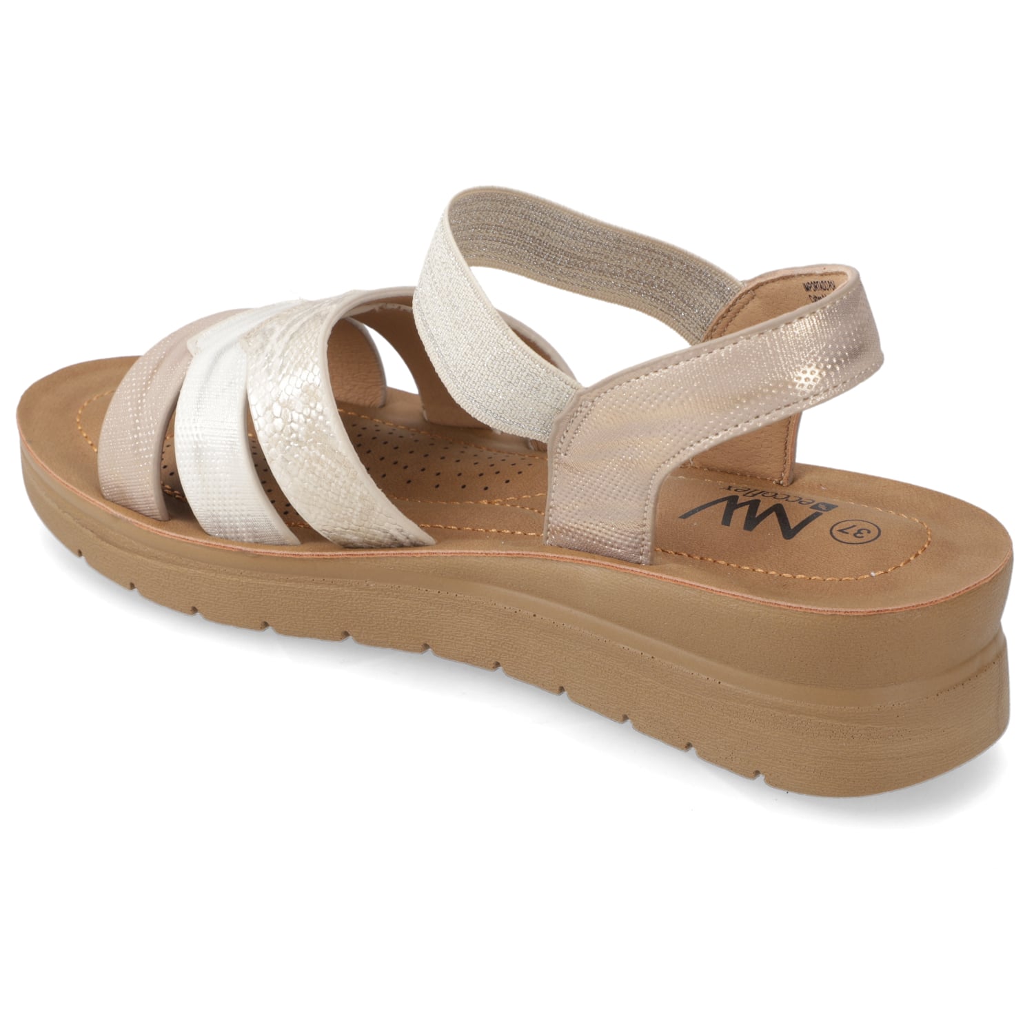 SANDALIA TACO MUJER NEW WALK BEIGE - 4