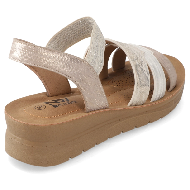 SANDALIA TACO MUJER NEW WALK BEIGE - 5