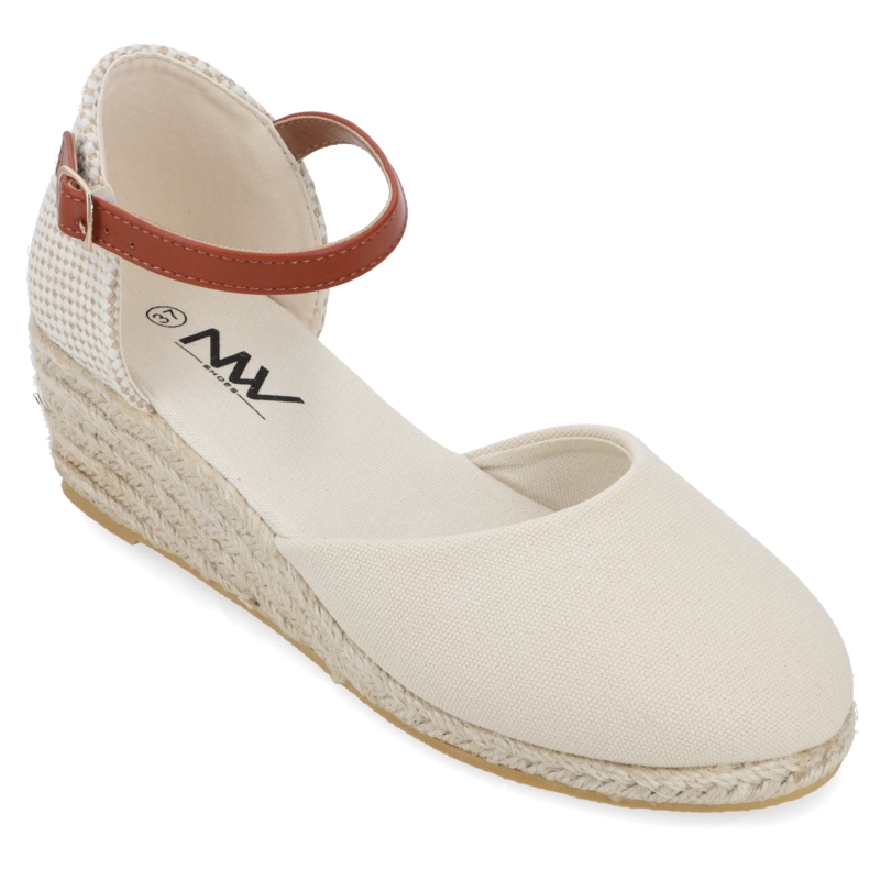 SANDALIA TACO MUJER NEW WALK BEIGE - 1