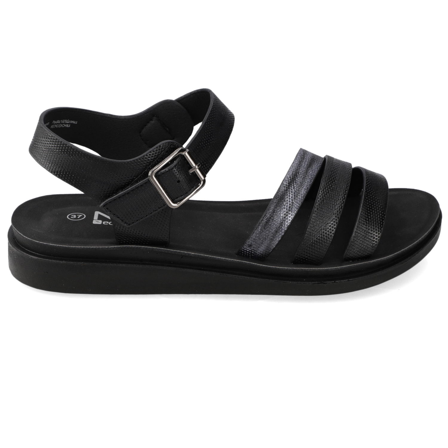 SANDALIA PLANA MUJER NEW WALK NEGRO - 2