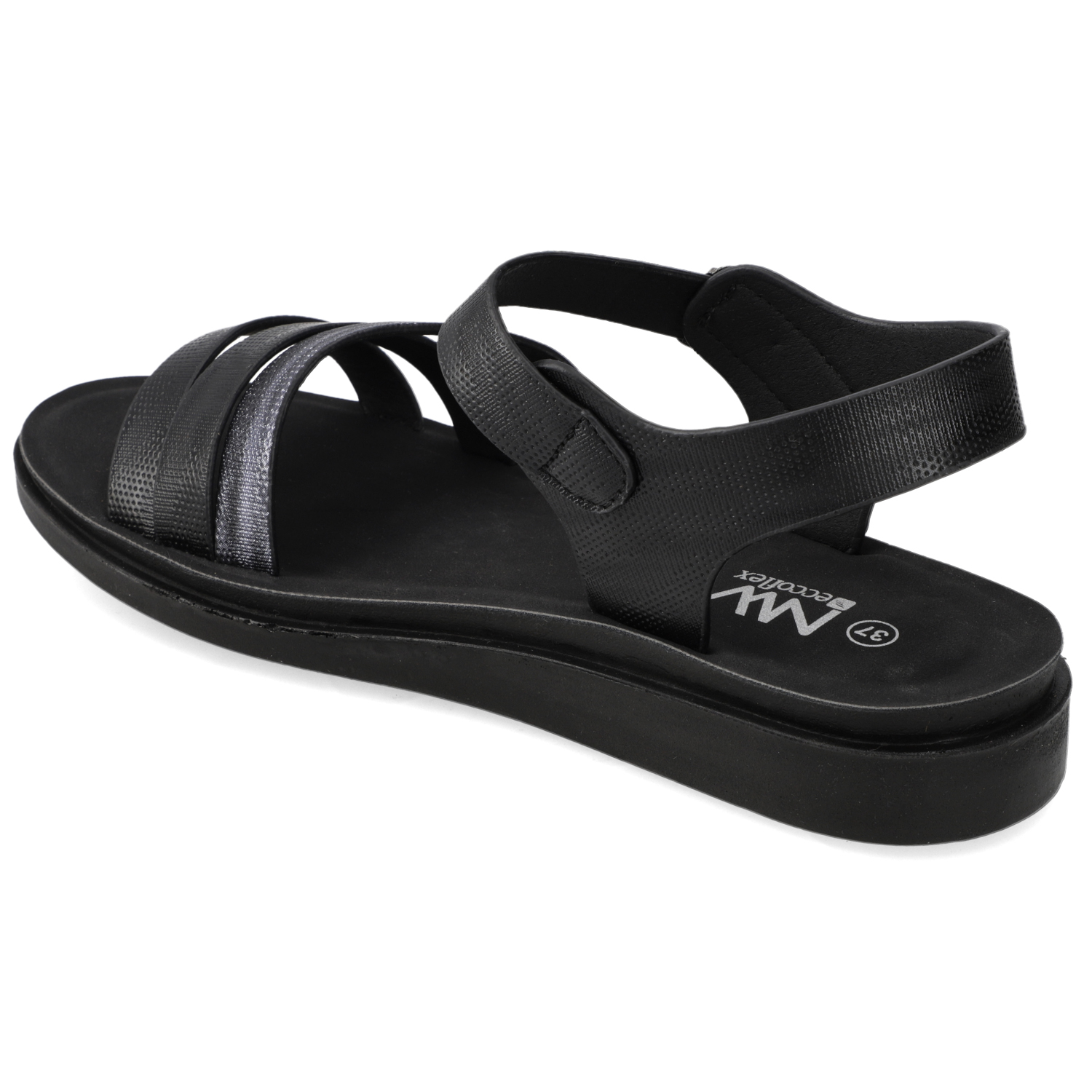 SANDALIA PLANA MUJER NEW WALK NEGRO - 4