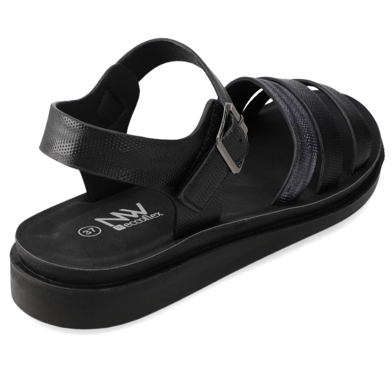 SANDALIA PLANA MUJER NEW WALK NEGRO - 5