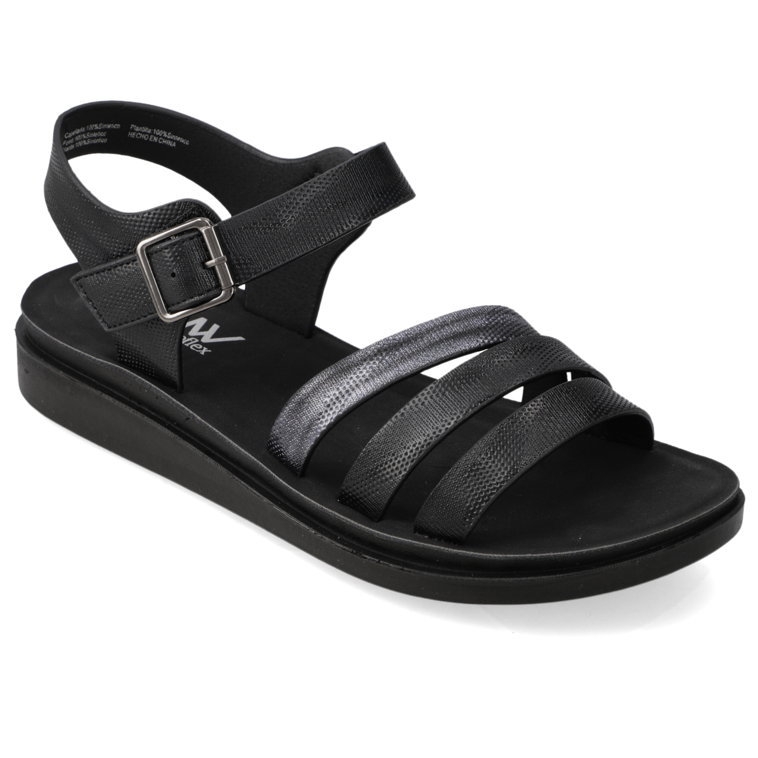 SANDALIA PLANA MUJER NEW WALK NEGRO - 7