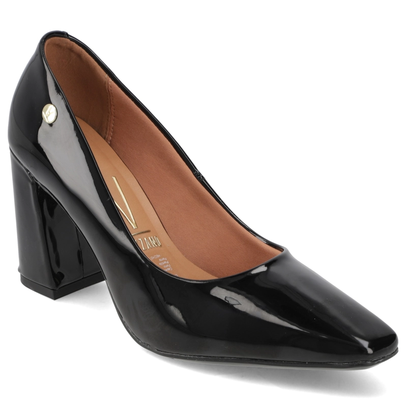 ZAPATO TACO ANCHO NEGRO CHAROL VIZZANO - 1