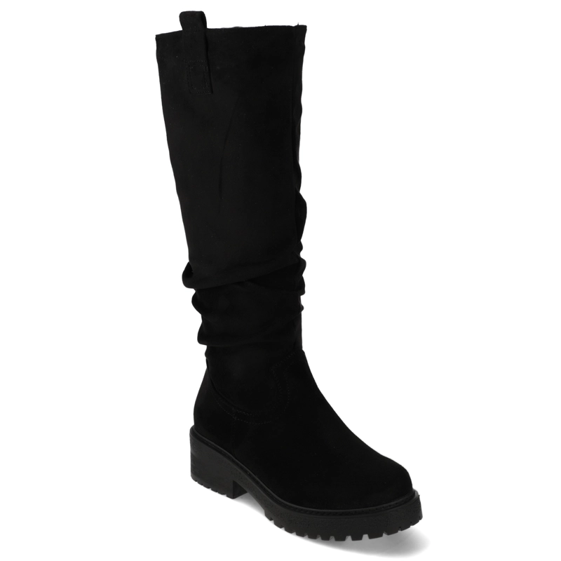 BOTA CAÑA ALTA FRUNCIDA  NEW WALK NEGRO - 1