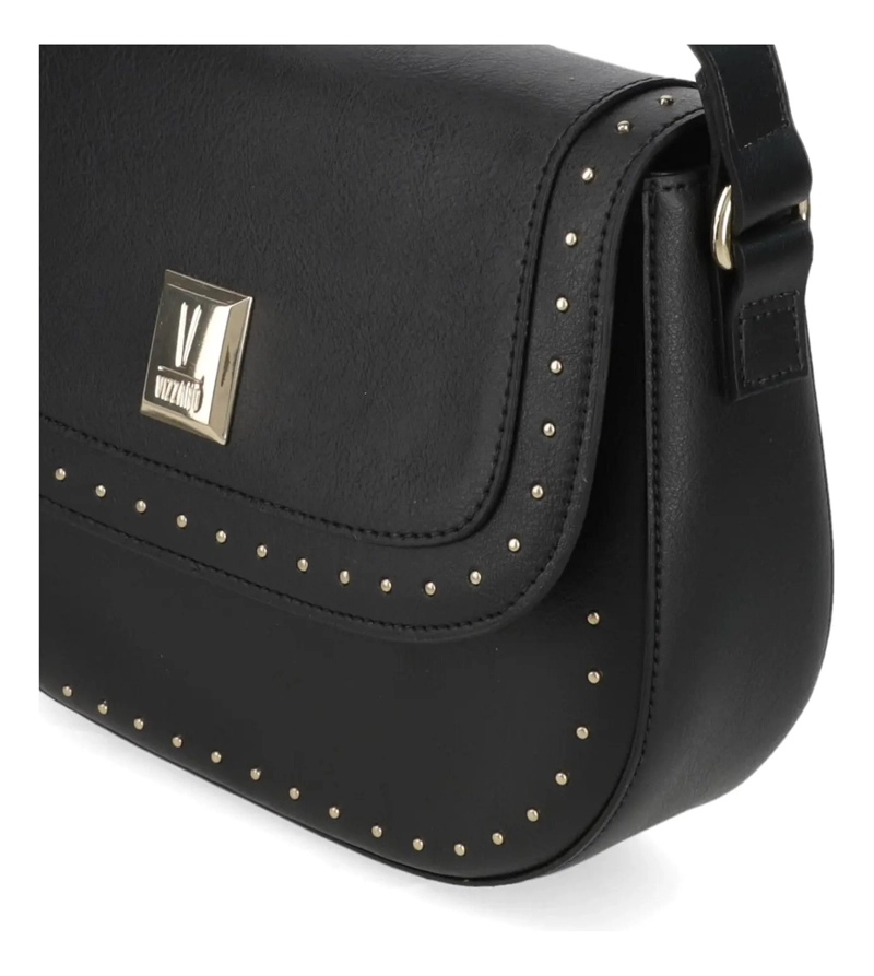 CARTERA BANDOLERA MUJER VIZZANO NEGRA CON DETALLES DE TACHAS - 6