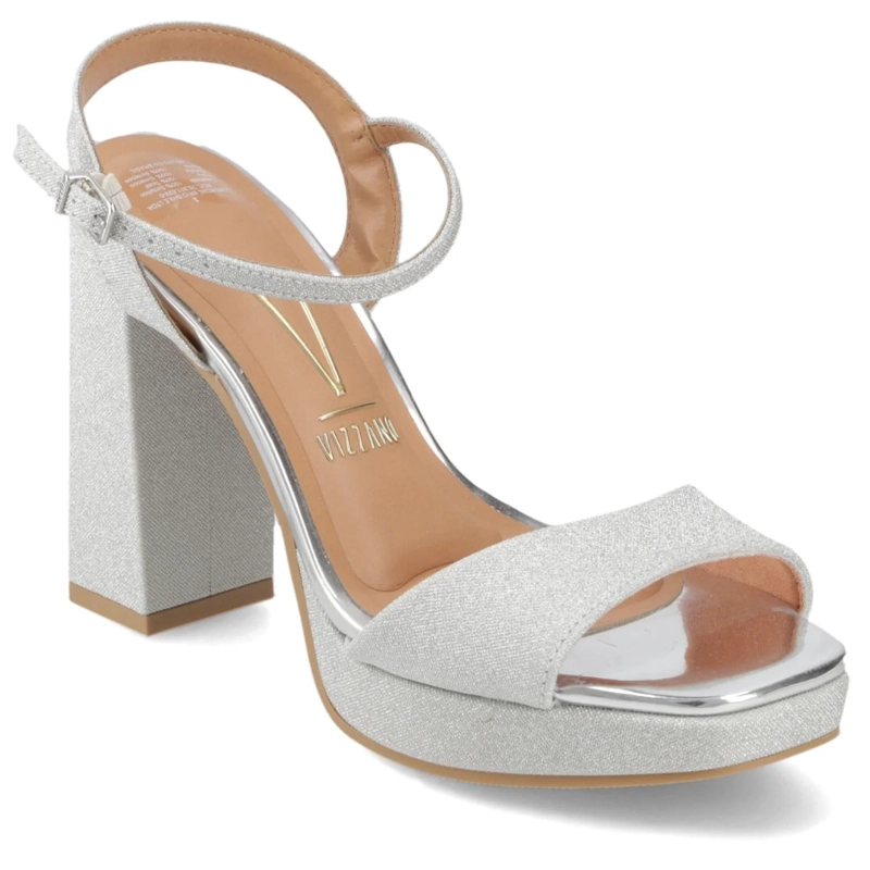 SANDALIA FIESTA TACO ANCHO PLATEADO VIZZANO MUJER - 1