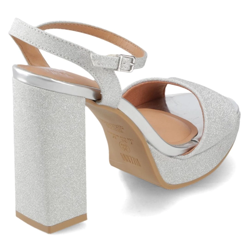 SANDALIA FIESTA TACO ANCHO PLATEADO VIZZANO MUJER - 5