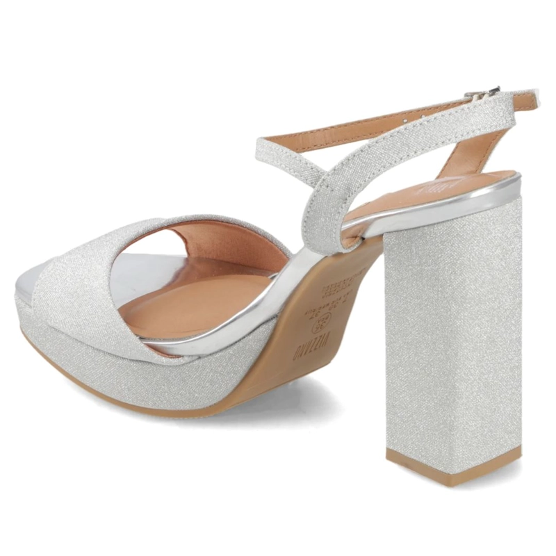 SANDALIA FIESTA TACO ANCHO PLATEADO VIZZANO MUJER - 6