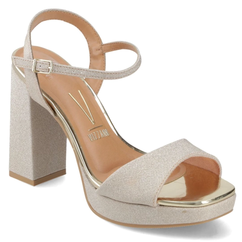 SANDALIA FIESTA TACO ANCHO DORADO VIZZANO MUJER - 1