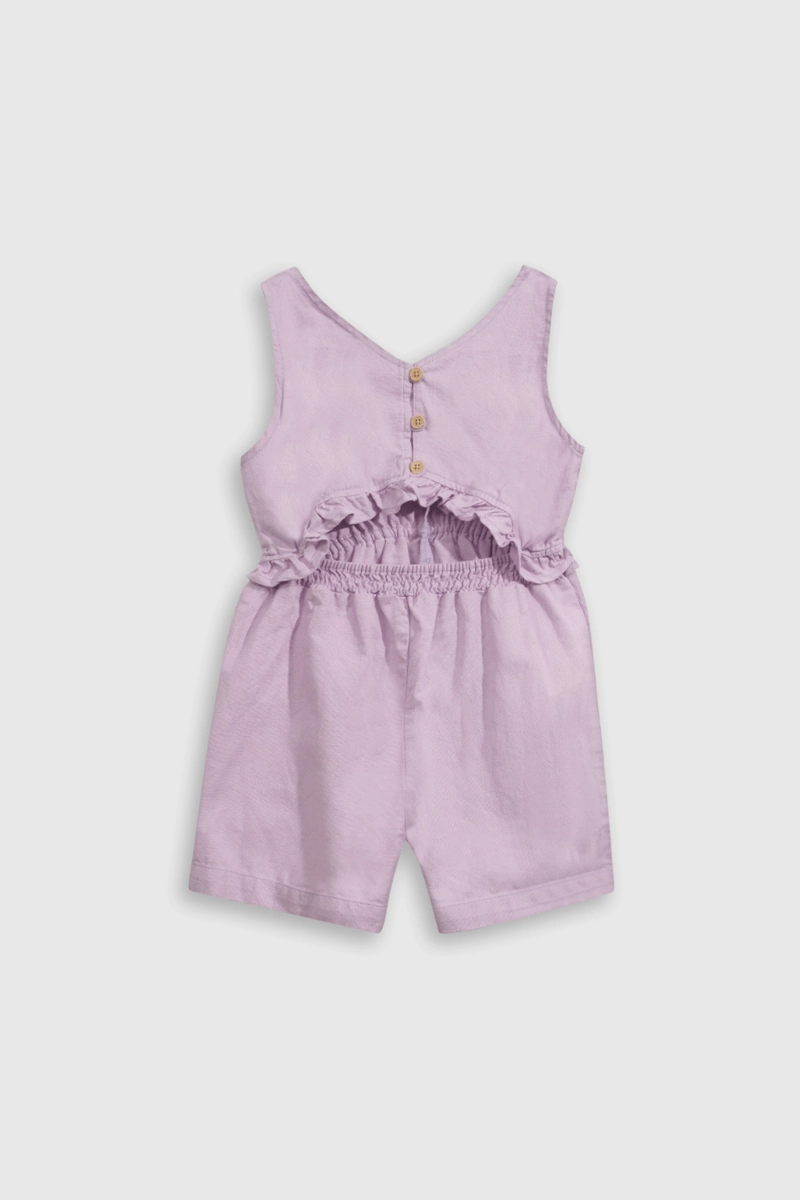 ENTERITO MORADO TEXTURADO CON ESPALDA REBAJADA PARA NIÑA - 2