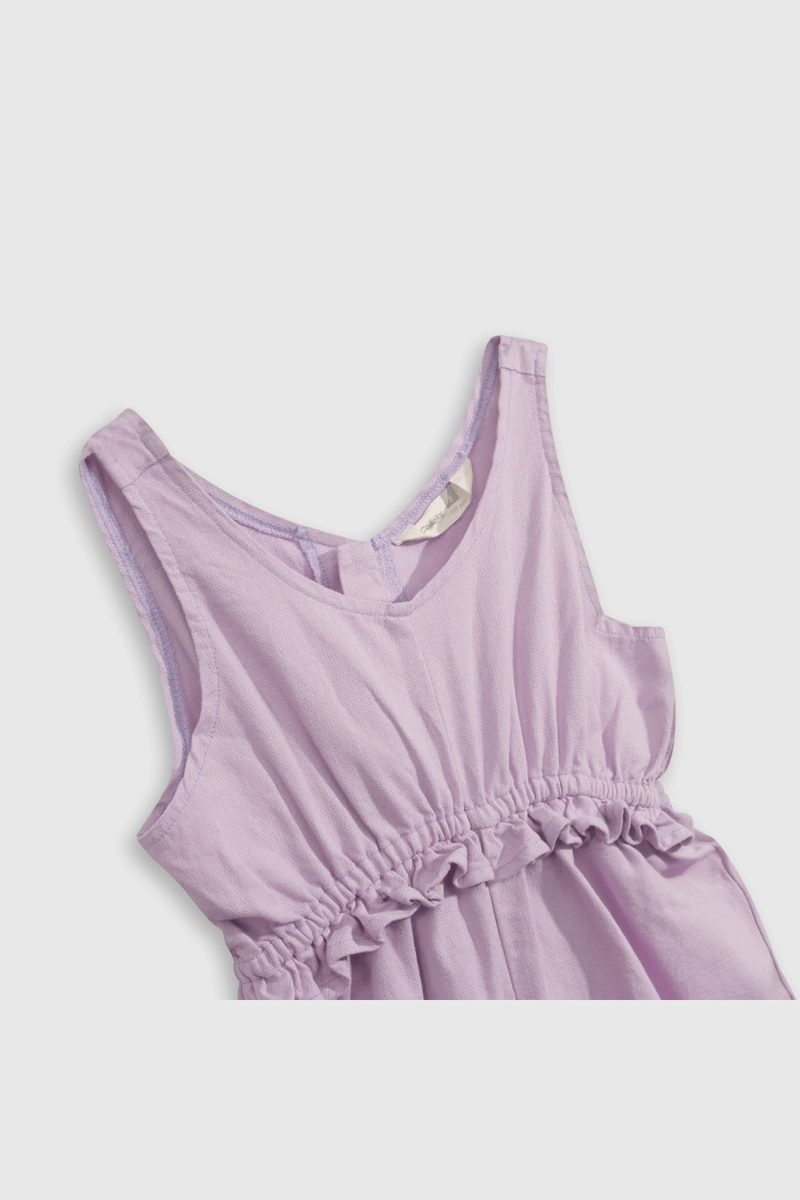 ENTERITO MORADO TEXTURADO CON ESPALDA REBAJADA PARA NIÑA - 3
