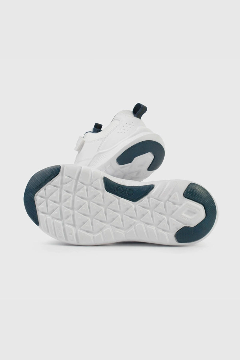 ZAPATILLAS COLLOKY ESCOLAR BLANCA CON VELCRO Y DETALLES AZULES NIÑO - 3