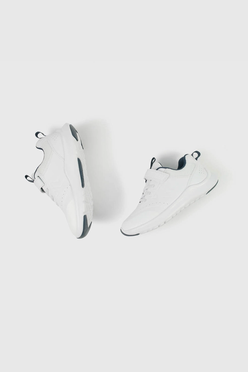 ZAPATILLAS COLLOKY ESCOLAR BLANCA CON VELCRO Y DETALLES AZULES NIÑO - 4