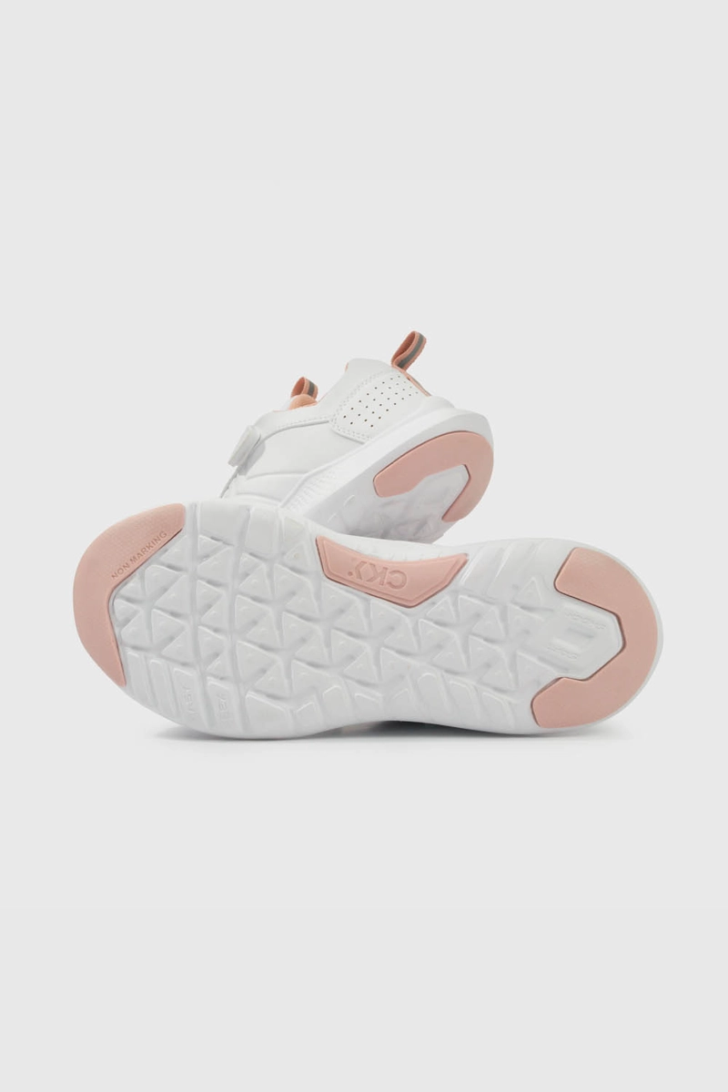 ZAPATILLAS COLLOKY ESCOLAR BLANCA DOBLE VELCRO Y DETALLES ROSADOS NIÑA - 3